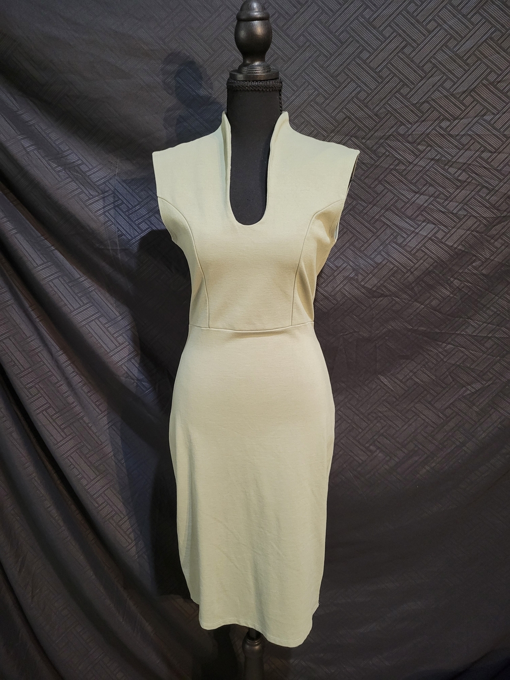 Rolla Costa Army Green Body-Con Back Zip Up Cap Sleeve Dress Size Large